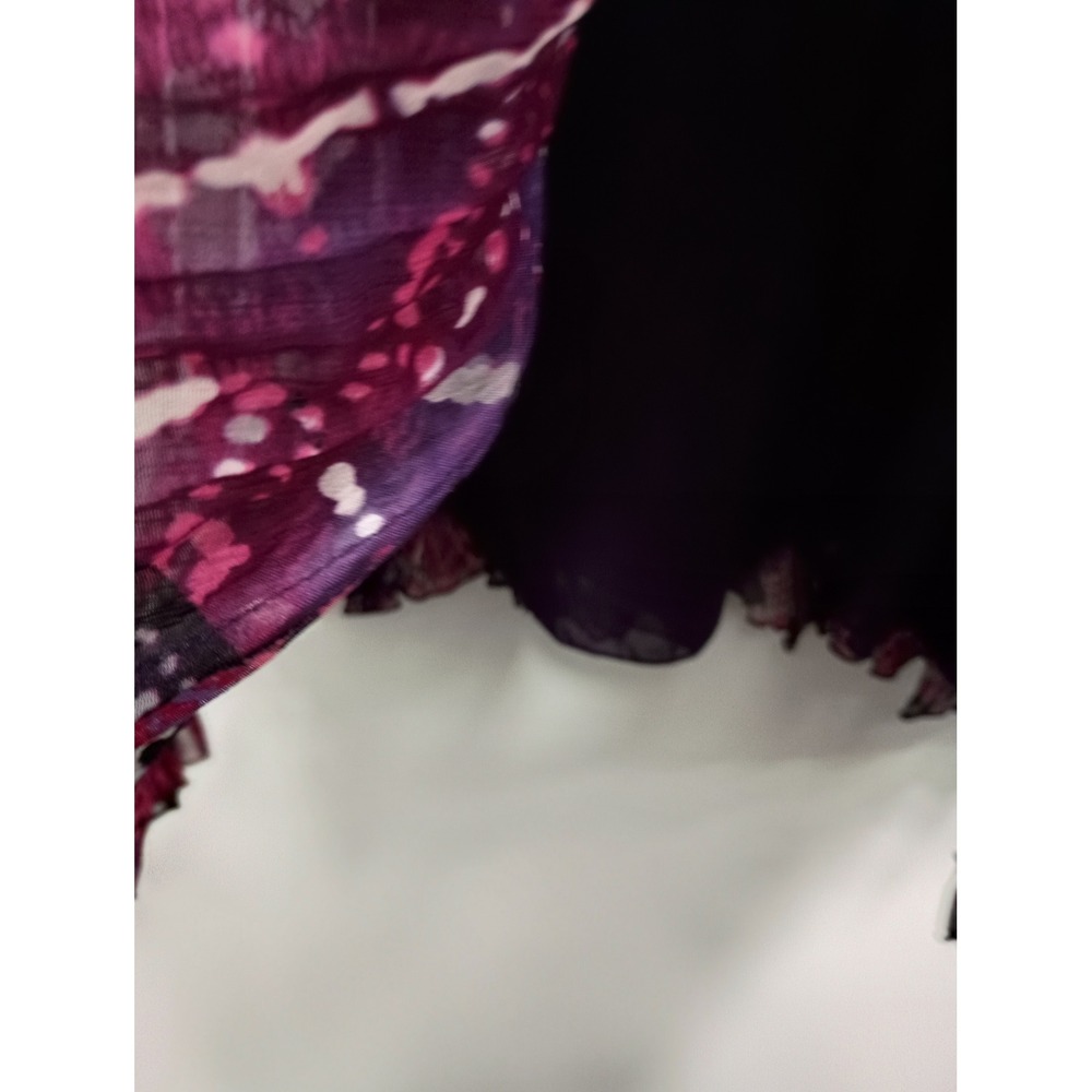 Lark Lane Maxi‎ Skirt Womens 12 Pink Abstract Pleated BOHO Whimsygoth Chiffon - Picture 8 of 11